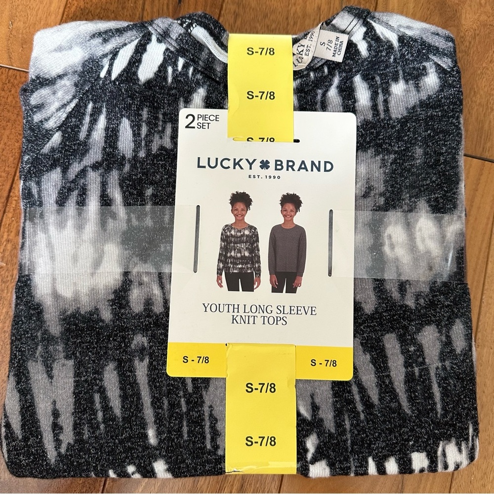 Lucky Brand Girls Long Sleeve Knit Tops 2-Piece Set NWT Size S 7/8